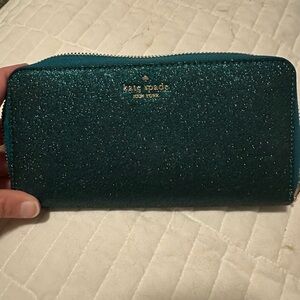 Kate Spade Teal Glitter Wallet